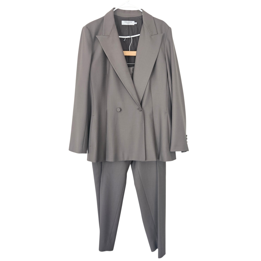 MM Lafleur Gaia Sharkskin Double-Breasted Pant Suit Size 18 - Picture 2 of 14